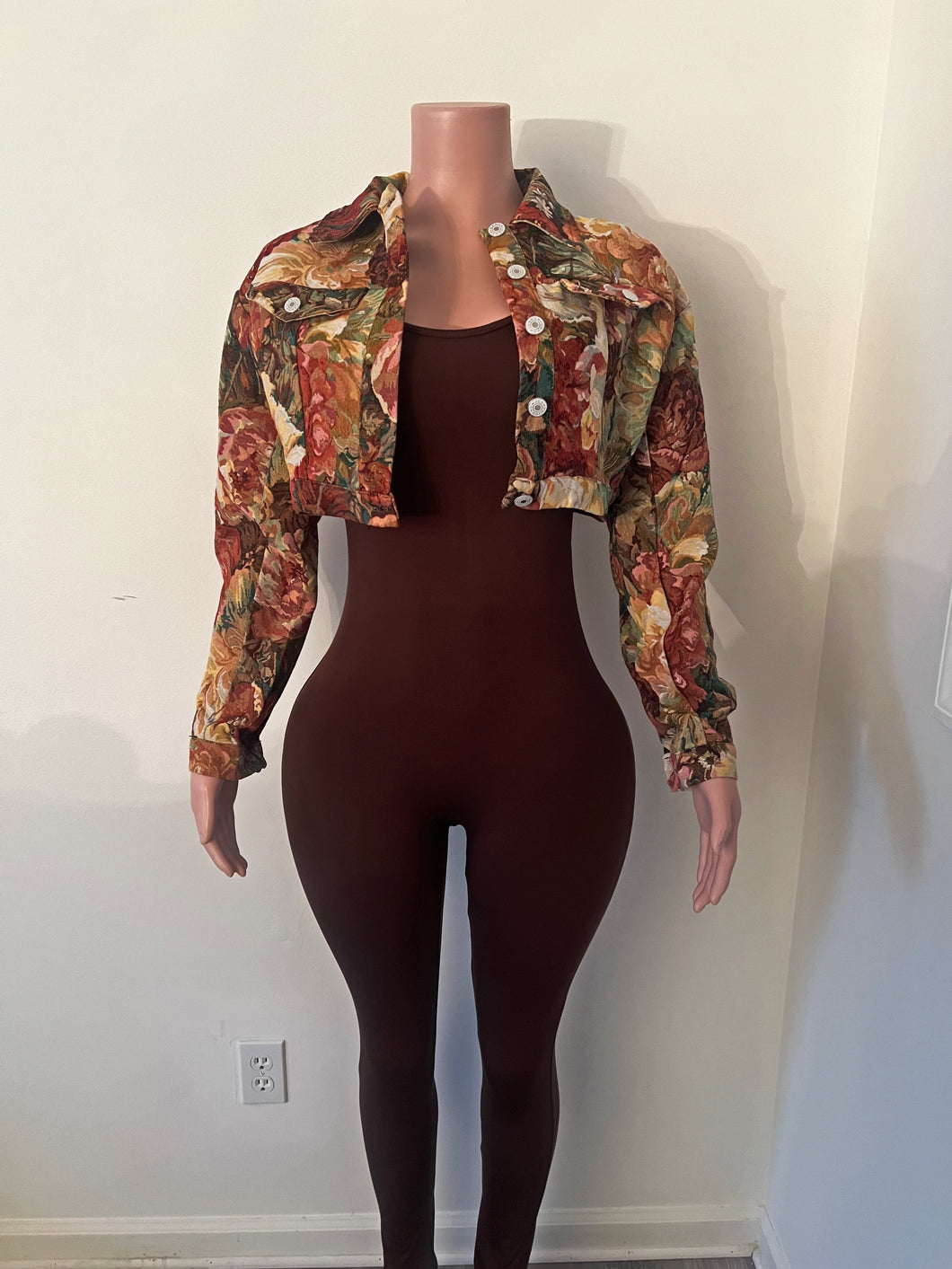 Brown fitted one piece