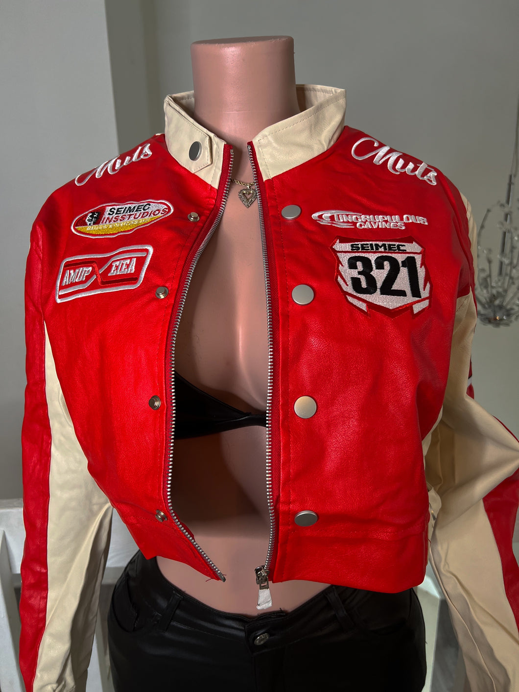 Red Leather sports Jacket