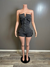 Load image into Gallery viewer, Denim gray short one piece
