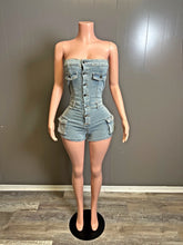 Load image into Gallery viewer, Jean denim one piece
