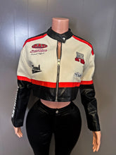 Load image into Gallery viewer, Red and white graphic coat
