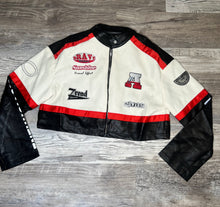 Load image into Gallery viewer, Red and white graphic coat
