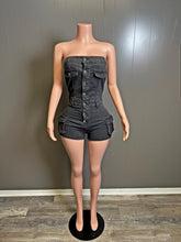 Load image into Gallery viewer, Denim gray short one piece
