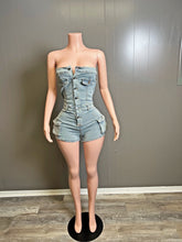 Load image into Gallery viewer, Jean denim one piece
