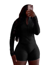 Load image into Gallery viewer, Black short fitted set
